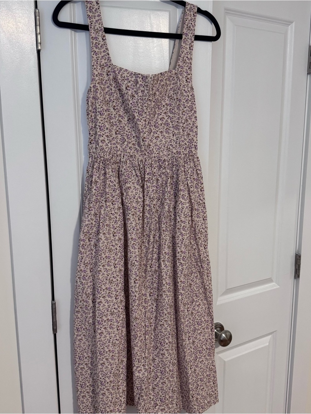 aerie Floral Square-Neck Midi Dress